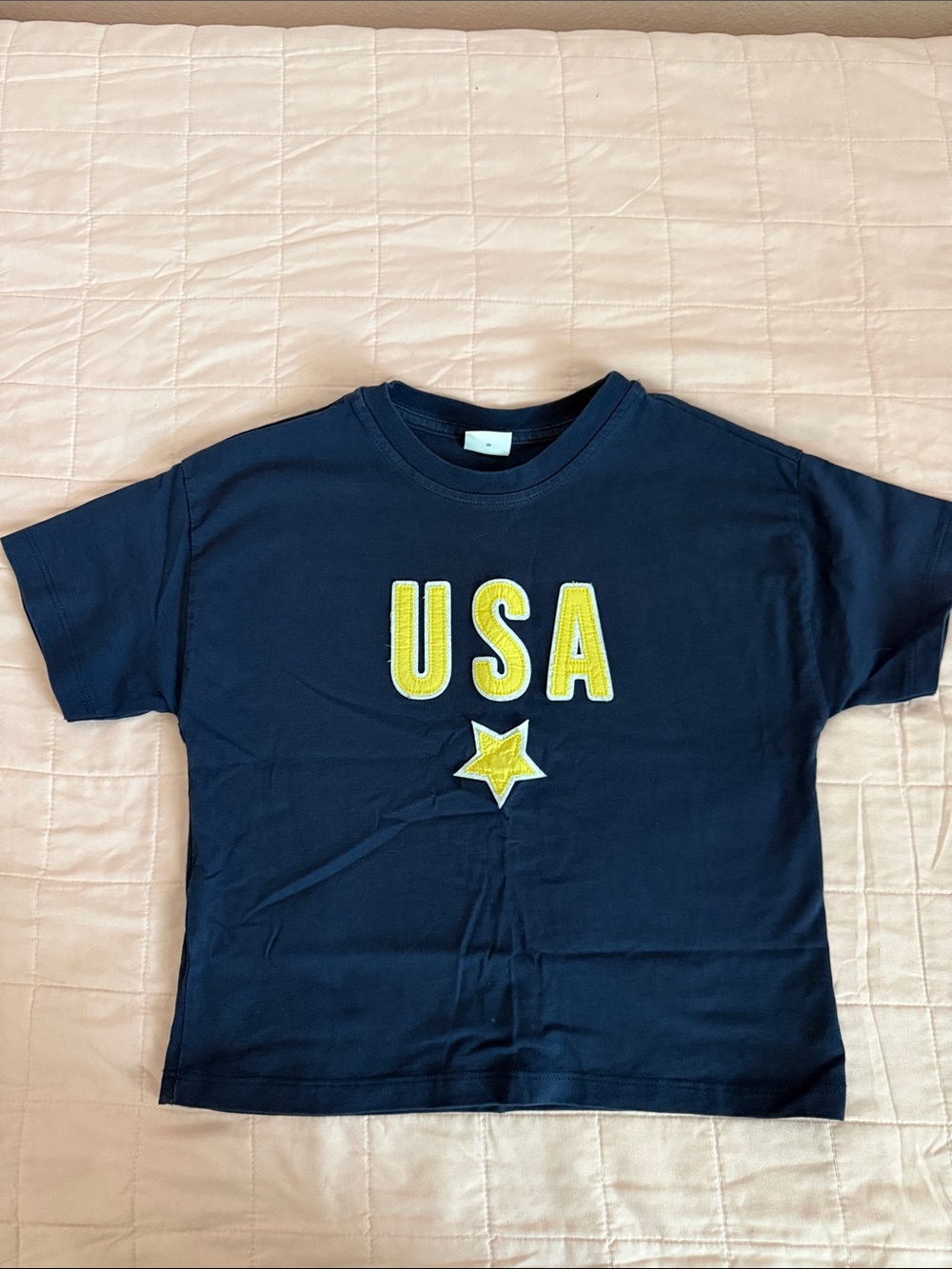 Girl USA Applique Tee with Yellow Accents